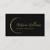 zwart en goud professioneel bedrijf visitekaartje (Voorkant)