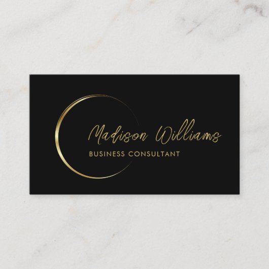  zwart en goud professioneel bedrijf visitekaartje (Voorkant)