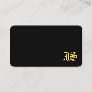 Zwart En Goud Professioneel Monogram Sjabloon Visitekaartje