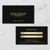 Zwart en Goud Professionele Afspraak Afsprakenkaartje (Voorkant / Achterkant)