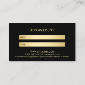 Zwart en Goud Professionele Afspraak Afsprakenkaartje (Achterkant)