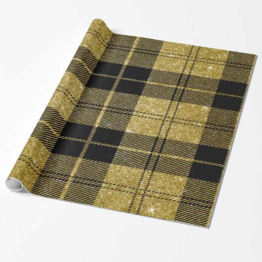 Zwart en goud Pset-04 Cadeaupapier (Uitgerold)