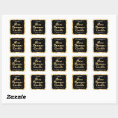Zwart en goud pure bijenwas kaars label (Vel)