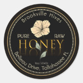Zwart en Goud Pure Raw Honey Label Flower Yellow (Voorkant)