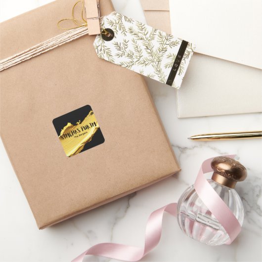 Zwart en goud Purim Label (Geschenken)
