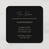 Zwart en goud | QR-code Vierkante Visitekaartje (Achterkant)