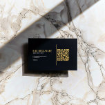 Zwart en goud QR-code visitekaartje<br><div class="desc">Creëer instant connecties met een strak zwart en goud QR code visitekaartje dat duidelijke contactgegevens koppelt aan een scanbare code die leidt naar een website, socials, reviewen of een boekingspagina. De lay-out met hoog contrast houdt naam, e-mail, telefoon en webadres in één oogopslag leesbaar, terwijl het speciale codepaneel scannen moeiteloos...</div>