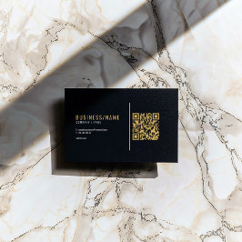 Zwart en goud QR-code visitekaartje