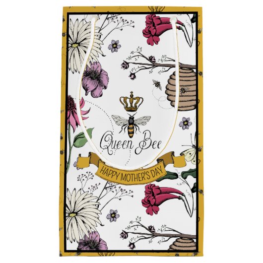 Zwart en Goud Queen Bee Moederdag Foto Klein Cadeauzakje (Voorkant)