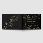 Zwart en goud Quinceanera Gastenboek (Volledig)