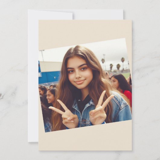 Zwart en goud Quinceañera Kaart (Achterkant)