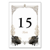 Zwart en Goud Quinceañera Tafelnummer Kaart (Voorkant)