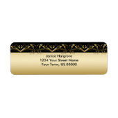  zwart en goud retour adreslabel etiket (Voorkant)