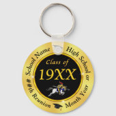 Zwart en goud, Ridder thema, Klasse Reünie Geschen Sleutelhanger (Voorkant)