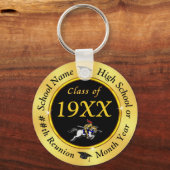 Zwart en goud, Ridder thema, Klasse Reünie Geschen Sleutelhanger (Voorkant)