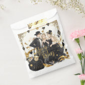 Zwart en goud, Rijke luxe, Moulin rouge stijl Bedankzakje (Gezegeld)