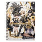 Zwart en goud, Rijke luxe, Moulin rouge stijl Notitieboek (Voorkant)