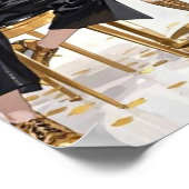 Zwart en goud, Rijke luxe, Moulin rouge stijl Poster (Hoek)