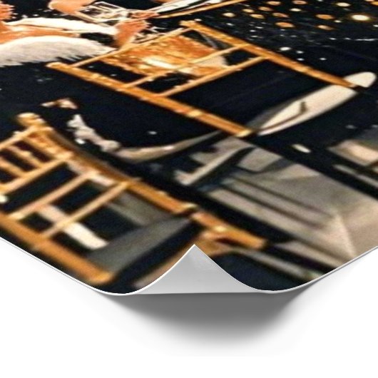 Zwart en goud, Rijke luxe, Moulin rouge stijl Poster (Hoek)