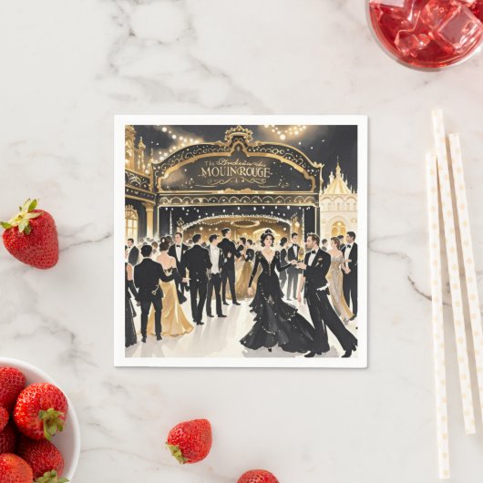 Zwart en goud, Rijke luxe, Moulin rouge stijl Servet (Insitu)