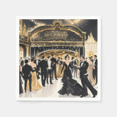 Zwart en goud, Rijke luxe, Moulin rouge stijl Servet (Voorkant)