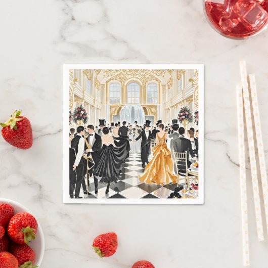 Zwart en goud, Rijke luxe, Moulin rouge stijl Servet (Insitu)