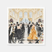 Zwart en goud, Rijke luxe, Moulin rouge stijl Servet (Voorkant)