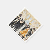 Zwart en goud, Rijke luxe, Moulin rouge stijl Servet (Hoek)