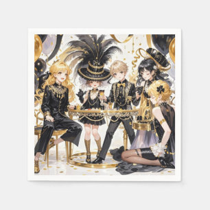 Zwart en goud, Rijke luxe, Moulin rouge stijl Servet