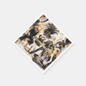 Zwart en goud, Rijke luxe, Moulin rouge stijl Servet (Hoek)