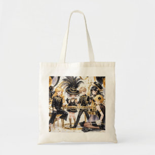 Zwart en goud, Rijke luxe, Moulin rouge stijl Tote Bag
