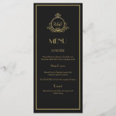 Zwart en Goud Roaring 20s Gatsby Wedding Menu (Voorkant)