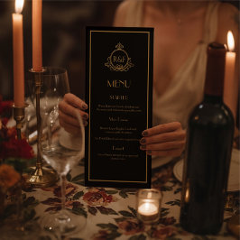 Zwart en Goud Roaring 20s Gatsby Wedding Menu