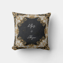 Zwart en Goud Rococo Lijst Wedding Sticker