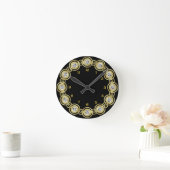 Zwart en goud rond horloge ronde klok (Huis)