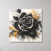 Zwart en goud Roos Canvas Afdruk (Voorkant)