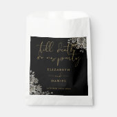 Zwart en Goud Rozen Bloemen Gotische Bruiloft Bedankzakje (Voorkant)