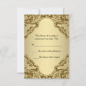 Zwart en goud RSVP Kaartje (Achterkant)