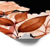 Zwart en goud rustieke bloemenbruiloft welkomstbor poster (Hoek)