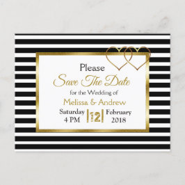 Zwart en Goud Save the Date Briefkaarten