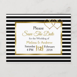 Zwart en Goud Save the Date Briefkaarten