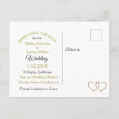 Zwart en Goud Save the Date Briefkaarten (Achterkant)