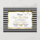 Zwart en Goud Save the Date Briefkaarten (Voorkant)