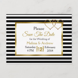 Zwart en Goud Save the Date Briefkaarten