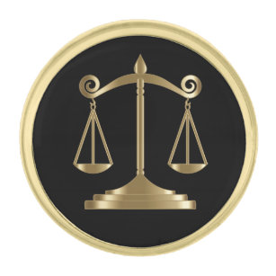 Zwart en goud   Schalen van het recht   Advocaat Vergulde Reverspeld