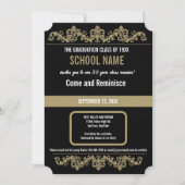 Zwart en goud | Schoolreünie Kaart (Voorkant)