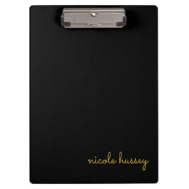 Zwart en Goud Schrift  | Stijlvol Modern Monogram Klembord