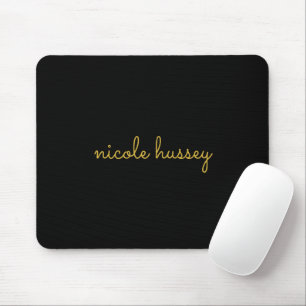 Zwart en goud schrift    Stijlvol modern monogram Muismat
