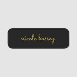 Zwart en Goud Schrift  | Stijlvol Modern Monogram Naamplaatje