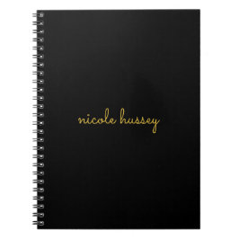 Zwart en Goud Schrift  | Stijlvol Modern Monogram Notitieboek